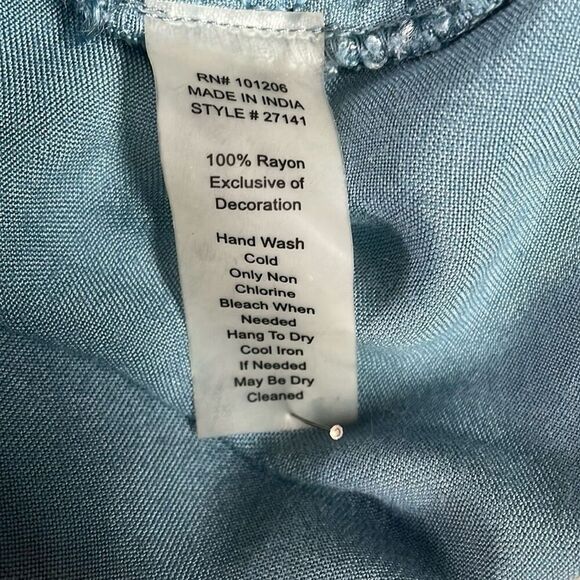 SOFT SURROUNDINGS Womens Rayon Velvet Embroidered Trim Tunic Top Boho Size L(?) - Picture 11 of 11